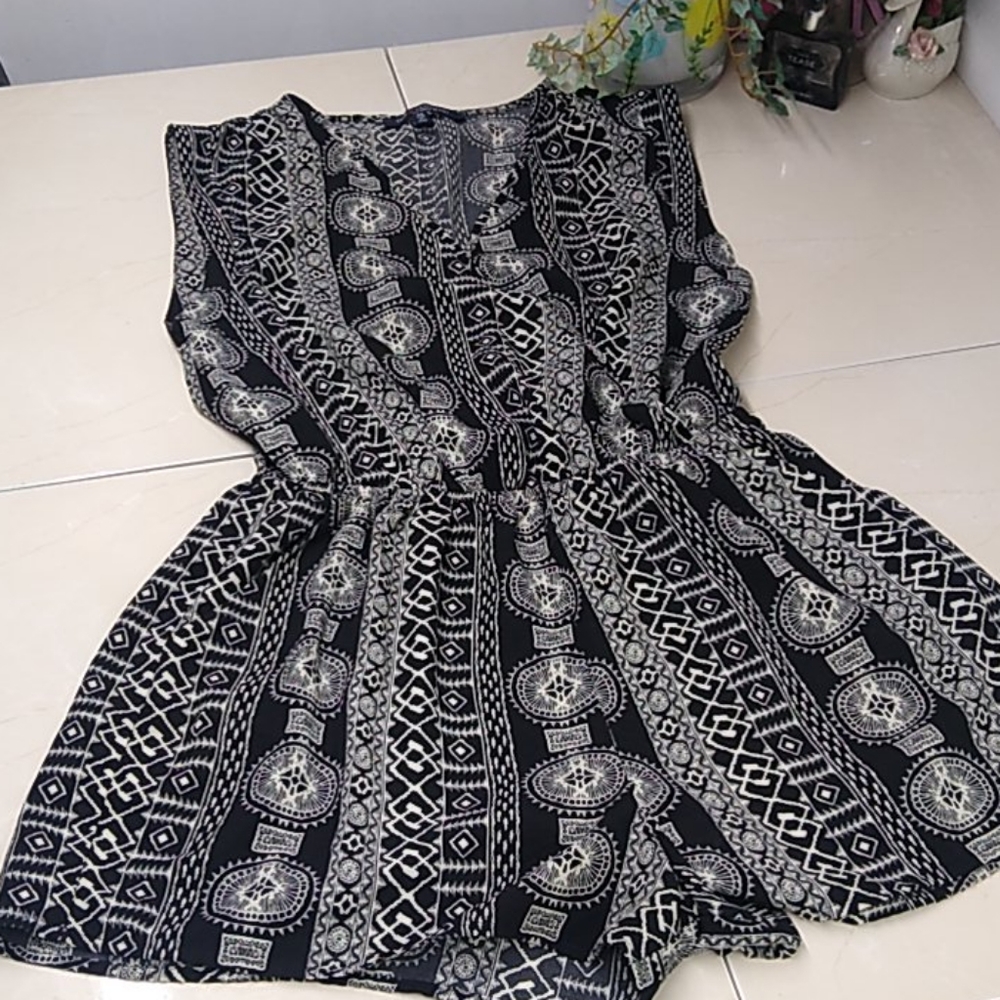 🔴 One Clothing Black And White Shorts Jumpsuit